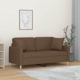 2-seater sofa with brown fabric cushions 140 cm by , Sofas - Ref: Foro24-3200912, Price: 238,45 €, Discount: %