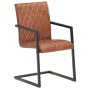 Cantilever dining chairs 4 units brown genuine leather by , dining chairs - Ref: Foro24-3057792, Price: 550,93 €, Discount: %