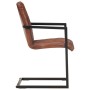 Cantilever dining chairs 4 units brown genuine leather by , dining chairs - Ref: Foro24-3057792, Price: 550,93 €, Discount: %