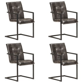 Cantilever dining chairs 4 pcs antique gray genuine leather by , dining chairs - Ref: Foro24-3059818, Price: 526,99 €, Discou...