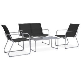 Garden furniture set 4 pieces black fabric and steel by vidaXL, Garden sets - Ref: Foro24-44352, Price: 132,99 €, Discount: %