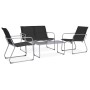 Garden furniture set 4 pieces black fabric and steel by vidaXL, Garden sets - Ref: Foro24-44352, Price: 151,56 €, Discount: %