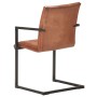 Cantilever dining chairs 4 units brown genuine leather by , dining chairs - Ref: Foro24-3059811, Price: 526,24 €, Discount: %