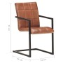 Cantilever dining chairs 4 units brown genuine leather by , dining chairs - Ref: Foro24-3059811, Price: 526,24 €, Discount: %