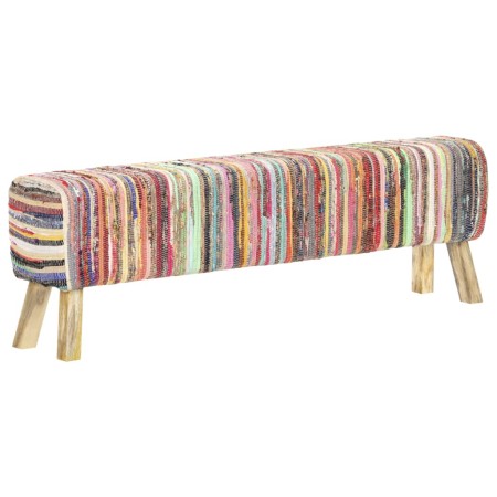 Multicolored chindi fabric bench 160 cm by , Benches for halls and storage - Ref: Foro24-321840, Price: 185,19 €, Discount: %