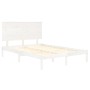 Small double bed frame white solid wood 120x190cm by , Beds and slatted bases - Ref: Foro24-3104774, Price: 133,99 €, Discoun...