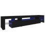 TV stand with LED lights Black 215x36.5x40 cm by , TV Furniture - Ref: Foro24-3152795, Price: 165,75 €, Discount: %