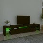 TV stand with LED lights Black 215x36.5x40 cm by , TV Furniture - Ref: Foro24-3152795, Price: 165,75 €, Discount: %