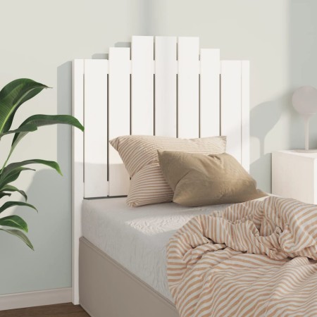 Solid white pine wood bed headboard 81x4x110 cm by , Headboards and footboards - Ref: Foro24-818446, Price: 45,99 €, Discount: %