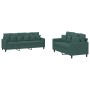 Sofagarnitur mit 2 Stück dunkelgrünen Samtkissen von , Sofas - Ref: Foro24-3201722, Preis: 518,27 €, Rabatt: %