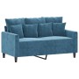 2-teilige Sofagarnitur aus blauem Samt mit Kissen von , Sofas - Ref: Foro24-3201729, Preis: 516,62 €, Rabatt: %