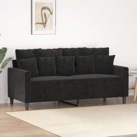 Sofá de 2 plazas terciopelo negro 140 cm de , Sofás - Ref: Foro24-359308, Precio: 241,99 €, Descuento: %