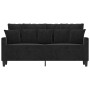 2-Sitzer-Sofa aus schwarzem Samt 140 cm von , Sofas - Ref: Foro24-359308, Preis: 242,36 €, Rabatt: %