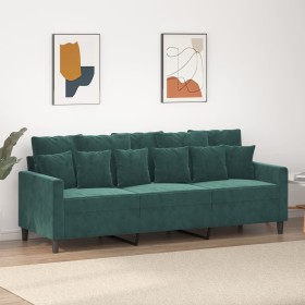 3-seater dark green velvet sofa 180 cm by , Sofas - Ref: Foro24-359315, Price: 296,68 €, Discount: %