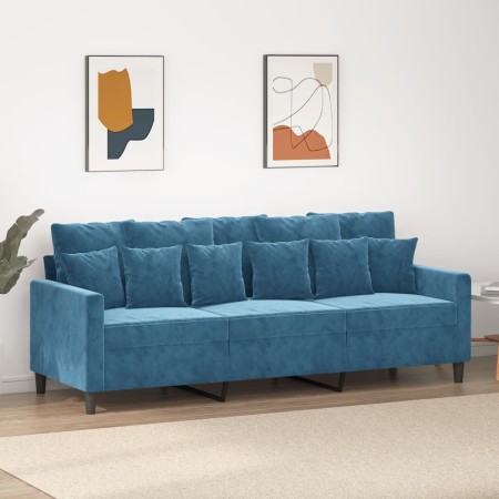 Sofá de 3 plazas terciopelo azul 180 cm de , Sofás - Ref: Foro24-359322, Precio: 311,68 €, Descuento: %