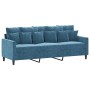 Sofá de 3 plazas terciopelo azul 180 cm de , Sofás - Ref: Foro24-359322, Precio: 311,68 €, Descuento: %