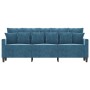 3-Sitzer-Sofa aus blauem Samt, 180 cm von , Sofas - Ref: Foro24-359322, Preis: 311,68 €, Rabatt: %