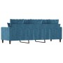 3-Sitzer-Sofa aus blauem Samt, 180 cm von , Sofas - Ref: Foro24-359322, Preis: 311,68 €, Rabatt: %