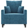 Sillón de terciopelo azul 60 cm de , Sofás - Ref: Foro24-359292, Precio: 161,27 €, Descuento: %