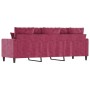 Sofá de 3 plazas de terciopelo rojo tinto 180 cm de , Sofás - Ref: Foro24-359317, Precio: 296,68 €, Descuento: %