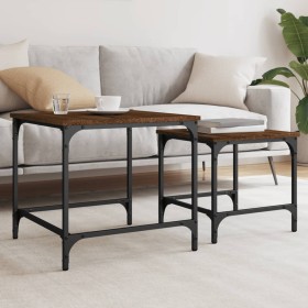 Stackable coffee tables, set of 2, engineered wood, brown oak. by , Coffee table - Ref: Foro24-838922, Price: 36,99 €, Discou...