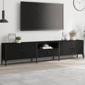 TV stand with black engineered wood drawer 200x25x44 cm by , TV Furniture - Ref: Foro24-838988, Price: 115,99 €, Discount: %