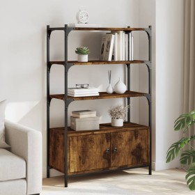 Bookshelf 3 shelves wood engineering oak smoke 70x30x109.5 cm by , Bookcases and shelves - Ref: Foro24-838995, Price: 59,77 €...