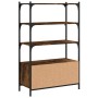 Bookshelf 3 shelves wood engineering oak smoke 70x30x109.5 cm by , Bookcases and shelves - Ref: Foro24-838995, Price: 59,87 €...