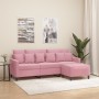 3-seater sofa with pink velvet stool180 cm by , Sofas - Ref: Foro24-3201110, Price: 346,06 €, Discount: %