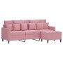 3-seater sofa with pink velvet stool180 cm by , Sofas - Ref: Foro24-3201110, Price: 346,06 €, Discount: %