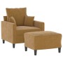 Sillón con taburete terciopelo marrón 60 cm de , Sofás - Ref: Foro24-3201104, Precio: 209,99 €, Descuento: %