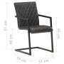 Sillas voladizas de comedor 4 unidades cuero auténtico negro de , Sillas de comedor - Ref: Foro24-3057794, Precio: 555,37 €, ...