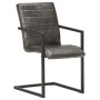 Cantilever Dining Chairs 6 pcs Gray Genuine Leather by , dining chairs - Ref: Foro24-3059808, Price: 849,99 €, Discount: %