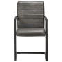 Cantilever Dining Chairs 6 pcs Gray Genuine Leather by , dining chairs - Ref: Foro24-3059808, Price: 849,99 €, Discount: %