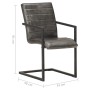 Cantilever Dining Chairs 6 pcs Gray Genuine Leather by , dining chairs - Ref: Foro24-3059808, Price: 849,99 €, Discount: %