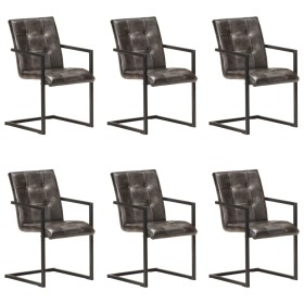 Cantilever dining chairs 6 pcs antique gray genuine leather by , dining chairs - Ref: Foro24-3059822, Price: 787,88 €, Discou...