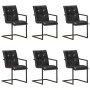 Cantilever dining chairs 6 units black genuine leather by , dining chairs - Ref: Foro24-3059820, Price: 851,30 €, Discount: %