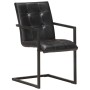 Cantilever dining chairs 6 units black genuine leather by , dining chairs - Ref: Foro24-3059820, Price: 851,30 €, Discount: %