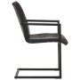 Cantilever dining chairs 6 units black genuine leather by , dining chairs - Ref: Foro24-3059820, Price: 851,30 €, Discount: %