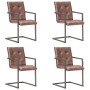 Cantilever dining chair 4 pcs aged brown genuine leather by , dining chairs - Ref: Foro24-3059817, Price: 574,19 €, Discount: %