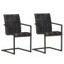 Cantilever dining chairs 2 units black genuine leather by , dining chairs - Ref: Foro24-321852, Price: 312,80 €, Discount: %