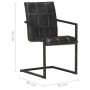 Cantilever dining chairs 2 units black genuine leather by , dining chairs - Ref: Foro24-321852, Price: 312,80 €, Discount: %