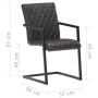 Sillas voladizas de comedor 2 unidades cuero auténtico negro de , Sillas de comedor - Ref: Foro24-321844, Precio: 279,63 €, D...