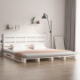 Solid white pine wood bed frame 160x200 cm by , Beds and slatted bases - Ref: Foro24-3120143, Price: 217,36 €, Discount: %