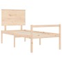 Cama para personas mayores con cabecero madera maciza de , Camas y somieres - Ref: Foro24-3195441, Precio: 124,55 €, Descuent...