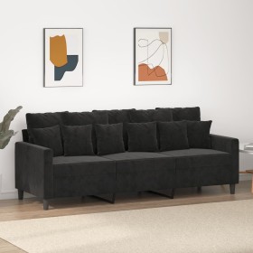 3-seater black velvet sofa 180 cm by , Sofas - Ref: Foro24-359318, Price: 296,95 €, Discount: %