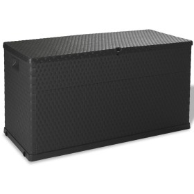 Anthrazit Rattan PP Garten-Aufbewahrungsbox 120x56x63cm von vidaXL, Aufbewahrungsboxen für den Außenbereich - Ref: Foro24-437...