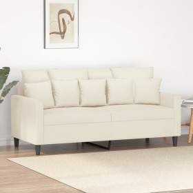 Cream velvet 2-seater sofa 140 cm by , Sofas - Ref: Foro24-359311, Price: 244,01 €, Discount: %