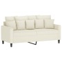 Cream velvet 2-seater sofa 140 cm by , Sofas - Ref: Foro24-359311, Price: 244,99 €, Discount: %