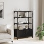 3-shelf black engineered wood bookcase 70x30x109.5 cm by , Bookcases and shelves - Ref: Foro24-838993, Price: 70,71 €, Discou...